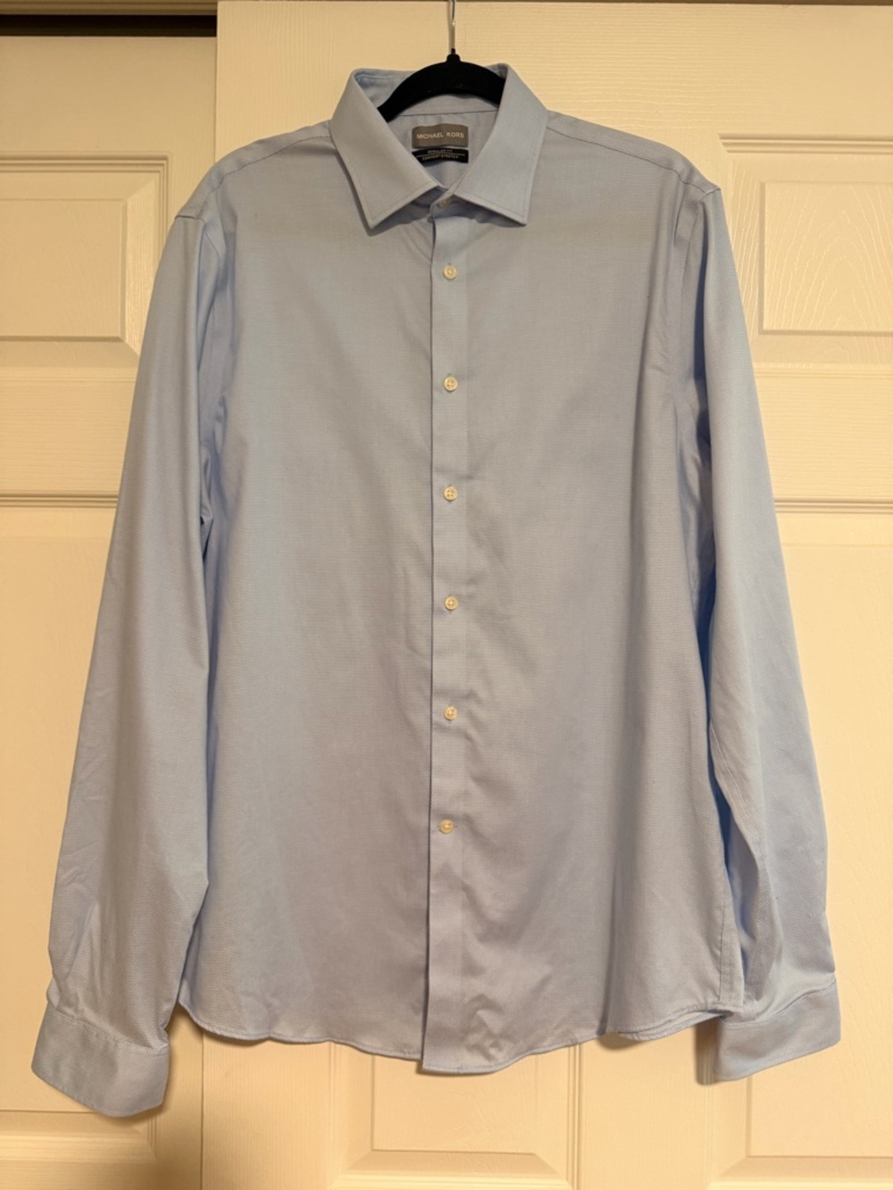 Michael Kors Men's Pale Blue Button-Front Dress Shirt